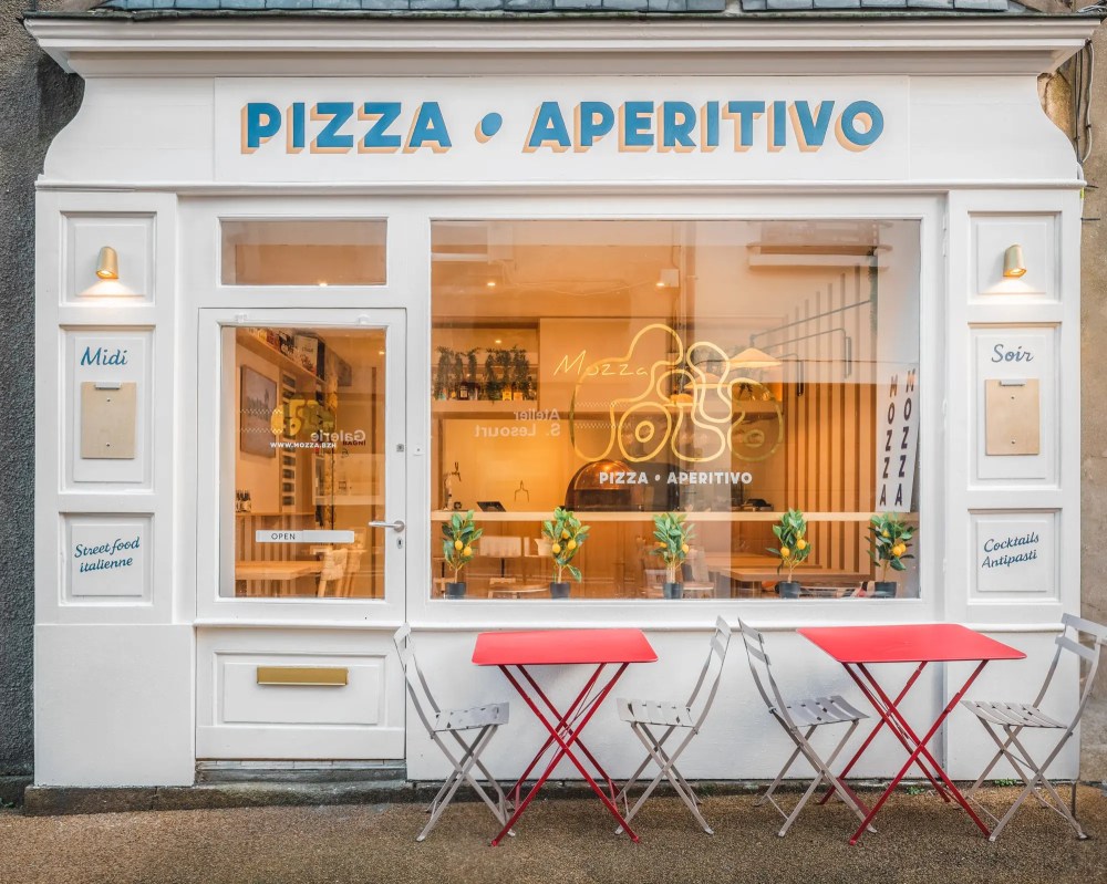 Façade d'une pizzeria à Quimper